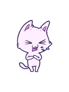 Titreyen hareket çizgi film kedisinin tıslaması.