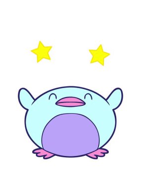 dönen yıldız çizgi film pengueni animasyonu