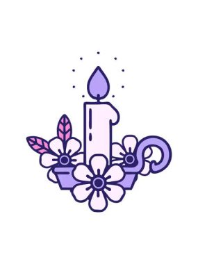 Dövmenin geleneksel mum tutucu tarzında canlandırmasını renklendir