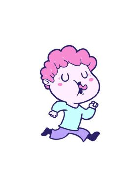 Çizgi film karakterinin hareketli animasyonu şarkı söylüyor