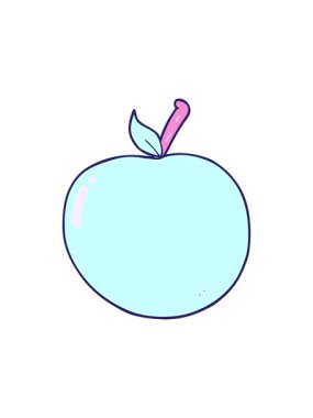 karikatür elma resminin hareketli animasyonu