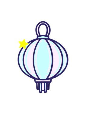 Parıldayan yıldızlar, parlayan bir Japon fenerinin animasyonunu etkiler.