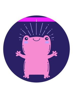 Dövme stili mutlu kurbağanın animasyonunu güçlendir