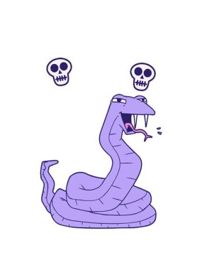 yılan görüntüsünün dönen kafatası animasyonu