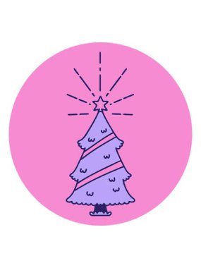 Yıldızlı bir noel ağacının hareket simgesinin sallanması