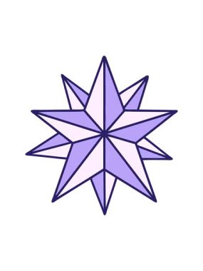 Bir yıldızın ikonik retro dövme tarzının hareketli animasyonu