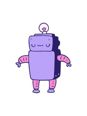 Çizgi film robotunun hareketli animasyonu