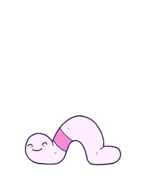 Solucanın çizgi film elementinin animasyonunu genişletiyorum.