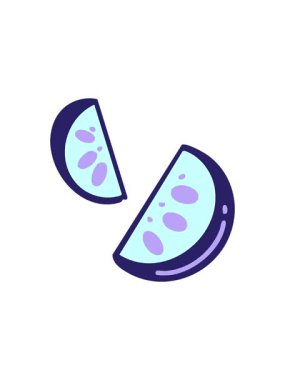 İki dilim Brezilya kireç karikatürünün radyoaktif parlak animasyonu