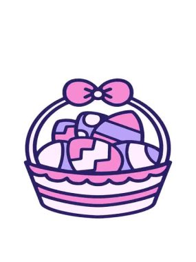 neon paskalya sepetinin hareketli animasyonu