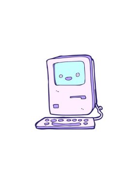 Eski bilgisayar karikatürlerinin satışı flaş animasyonu