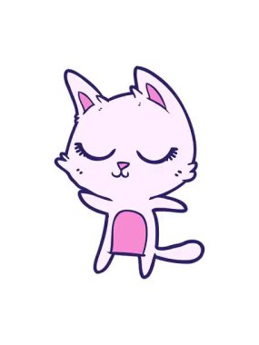 Huzurlu çizgi film kedisinin titreyen hareketi