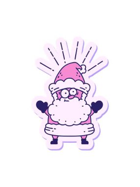 Dövme stili Noel Baba karakterinin animasyonunu bob ve duraklat