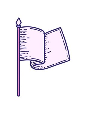 Dövmenin geleneksel beyaz bayrak stilinde parlak ışık efektleri