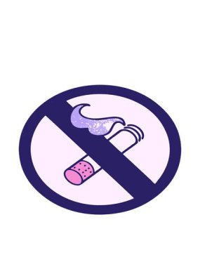 Sigara içilmeyen işaretin retro grunge desenli çizgi filminin hareketli animasyonu