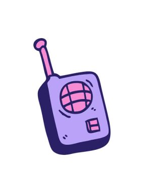 Çizgi film karalama telsizinin animasyonunu renklendir