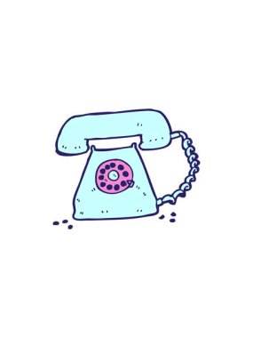 Çizgi film retro telefonunun bölünme etkisi