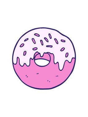 Çizgi film donut görüntüsünün dönen hareketli animasyonu