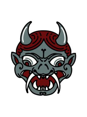 Japon Kabuki Tiyatrosu Maskesi 'nin titreşimli animasyonu