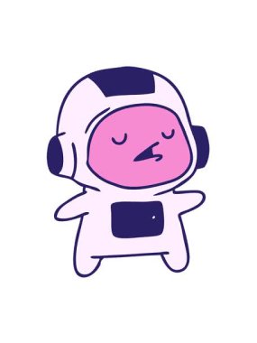 Güzel bir astronotun canlandırmasının hareketli animasyonunu oynat