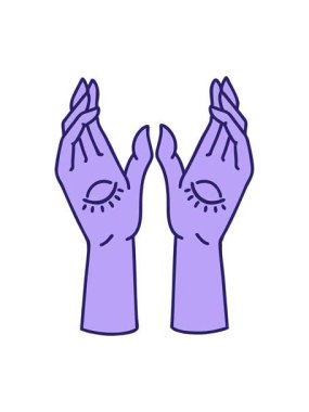 Dövmenin animasyonunu geleneksel mistik eller tarzında bob ve duraklat