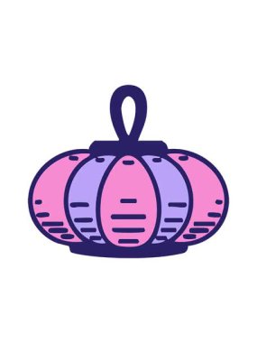 Geleneksel olarak Japon usulü asılmış bir fenerin dönen hareketli animasyonu