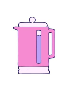 Karikatür elektrikli su ısıtıcısının titreyen hareketi