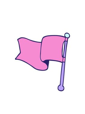 Yanıp sönen radyal çizgiler çizgi film animasyonu kırmızı bayrak karalama