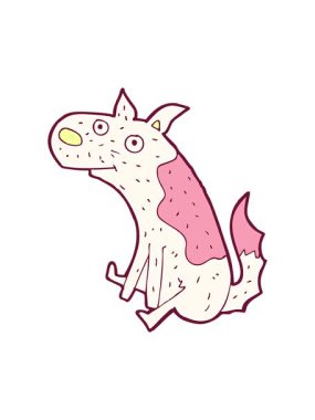 Oturan parlak renkli çizgi filmin animasyonunu salla ve durdur