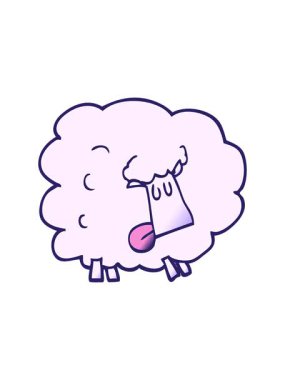 Karikatür karalamalarının basınçlı animasyonu. Komik koyunlar.