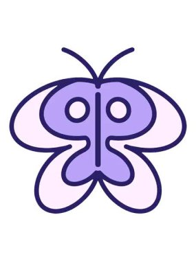 Basit sevimli kelebeğin canlandırma efektini piksel yap