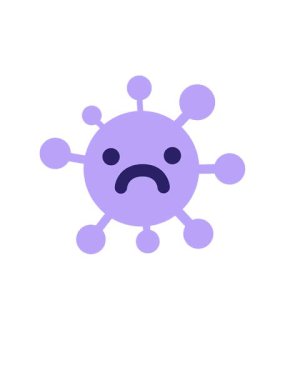 Uyanın ve basit üzgün virüsün animasyonunu yüzdürün