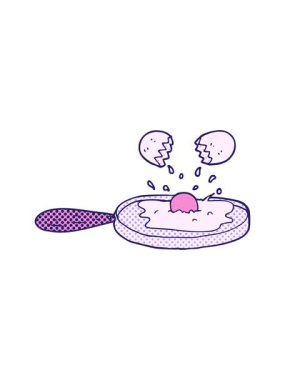 freehand çizilmiş karikatür yumurtasının basınçlı canlandırması