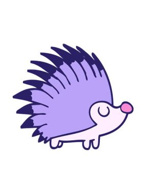 Çivili kirpinin karikatürünün hareketli animasyonu