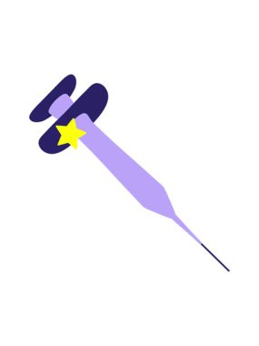 Parlayan yıldızlar tıbbi şırınga animasyonunu etkiler