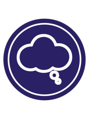 Düşünce baloncuğu dairesel simgesinin hareketli animasyonunu oynat