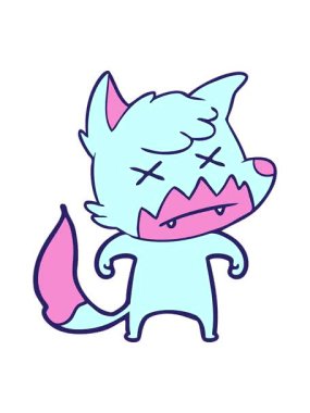 Ölü tilki çizgi film karakterinin basınçlı animasyonu