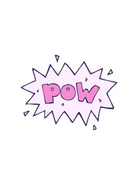 Çizgi roman pow sembolünün titreşimli hareket animasyonu