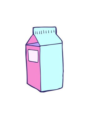 Karikatür süt karton tasarımının titreyen hareketi