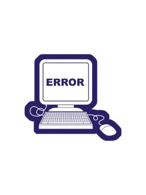 Bir bilgisayar hatasının vektör simgesi çiziminin yıldız patlaması etkisi canlandırması