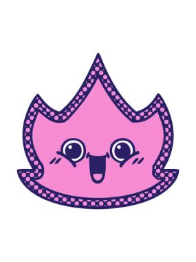 pixelize effect animation of quirky cartoon of a fire