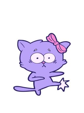 Çizgi film kedisinin hareketli animasyonu