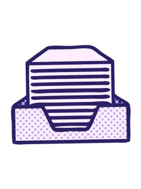 Bir yığın ofis kağıdının çizgi roman tarzı animasyonunu salla