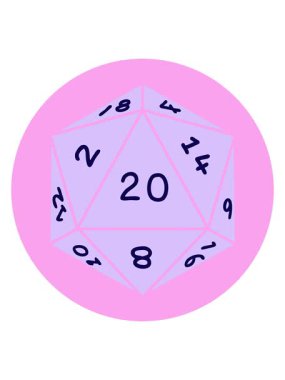 D20 zarının ikonik dövme tarzının neon ışık efekti animasyonu