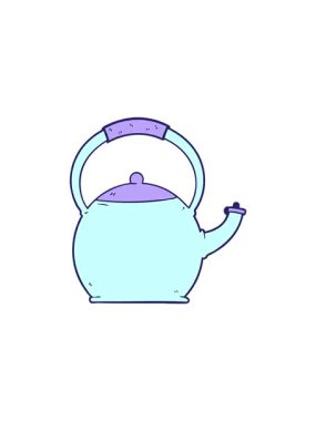 Çizgi film karakterlerinin gösterişli satış animasyonları şirin çaydanlık.