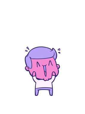 Heyecanlı adamın hareketli animasyonu