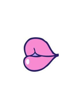 Çizgi filmdeki kırmızı dudakların canlandırma efekti