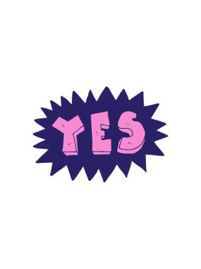 Çizgi filmin hareketli animasyonu Evet işareti