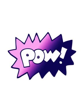 vektör gradyan çizim karikatür pow sembolünün neon ışık efekti animasyonu