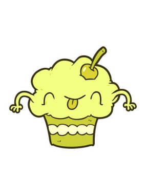 Komik kek tasarımının renkli animasyonu değişiyor